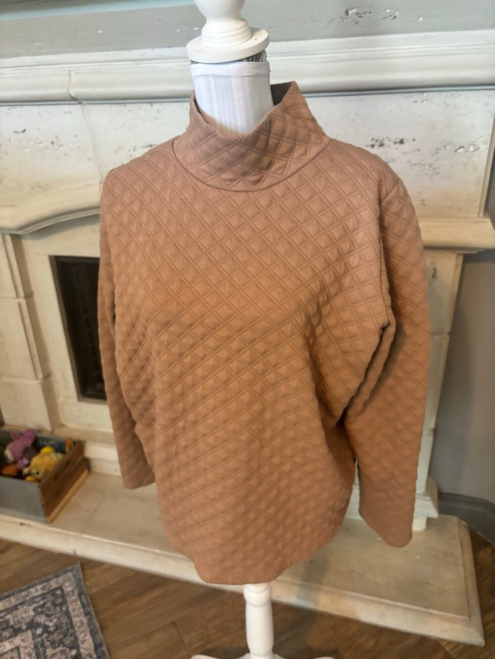 J.Crew Tan Quilted Sweatshirt Size XL
